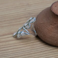 Longue bague en argent et 8 morceaux de Nacre (blanc) T53