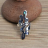 NEW ! Longue bague en argent et 8 morceaux d'Abalone (multicolore)