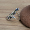 NEW ! Longue bague en argent et 8 morceaux d'Abalone (multicolore)