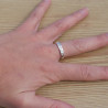 NEW ! Anneau fin mixte en argent et Nacre (blanc)