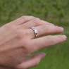 NEW ! Anneau fin mixte en argent et Abalone (multicolore)