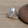 NEW ! Bague ovale en argent et 9 morceaux de Nacre blanche (blanc)