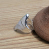 NEW ! Bague pointes en argent et Nacre blanche (blanc)