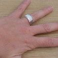 Bague en argent et Nacre blanche rectangulaire horizontale (blanc) T53/56/61 Bague en argent et Nacre blanche rectangulaire horizontale (blanc) T53/56/61