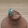NEW ! Bague carrée argent ciselé et Turquoise du Tibet (bleu)