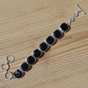 NEW ! Bracelet argent 8 grosses pierres carrées en Grenat (rouge)
