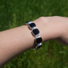 NEW ! Bracelet argent 8 grosses pierres carrées en Grenat (rouge)