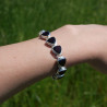 NEW ! Bracelet en argent et 10 pierres trillions en Grenat (rouge)