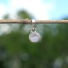 Petit pendentif rond en pierre Quartz rose et argent (rose)