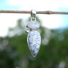 NEW ! Pendentif argent 3 pierres Agate dendrite Pierre de lune Topaze (blanc) (noir)