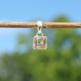 Petit pendentif carré en pierre Citrine et argent (jaune)