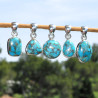 NEW ! Pendentif rond argent et Turquoise copper (bleu)