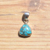 NEW ! Pendentif triangulaire argent et Turquoise copper (bleu)
