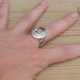 Bague anneau large et pierre facettée Prasiolite (vert) T55 Bague anneau large et pierre facettée Prasiolite (vert) T55