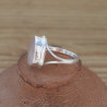 Bague haute argent et pierre goutte Quartz rose facettée (rose)
