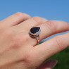 NEW ! Bague haute argent et pierre goutte Grenat facettée (rouge)