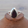 NEW ! Bague haute argent et pierre goutte Grenat facettée (rouge)