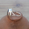NEW ! Bague haute argent et pierre goutte Grenat facettée (rouge)