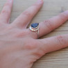 NEW ! Bague haute argent et pierre goutte Grenat facettée (rouge)