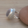 NEW ! Bague argent pierre ovale facettée en Quartz rose (rose)