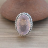 NEW ! Bague argent pierre ovale facettée en Quartz rose (rose)