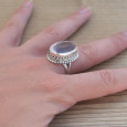 Bague argent pierre ovale facettée en Quartz rose (rose) T56 réglable Bague argent pierre ovale facettée en Quartz rose (rose) T56 réglable
