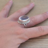 NEW ! Bague argent pierre ovale facettée en Quartz rose (rose)