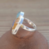 NEW ! Bague en argent et 3 pierres brutes Citrine Tanzanite et Aigue marine (multicolore)