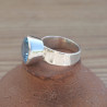 NEW ! Bague haute argent et pierre ronde Topaze bleue (bleu)