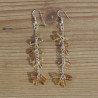 NEW ! Longues boucles chainette argent et pierre Citrine (jaune)