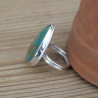NEW ! Bague monture double argent et pierre Opaline du Pérou (bleu) (vert)