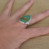 NEW ! Bague monture double argent et pierre Opaline du Pérou (bleu) (vert)
