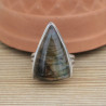 NEW ! Bague triangulaire argent et pierre Labradorite (orange)