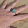 NEW ! Petite bague carrée argent ciselé et Amazonite (vert)