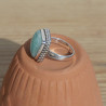 NEW ! Petite bague carrée argent ciselé et Amazonite (vert)