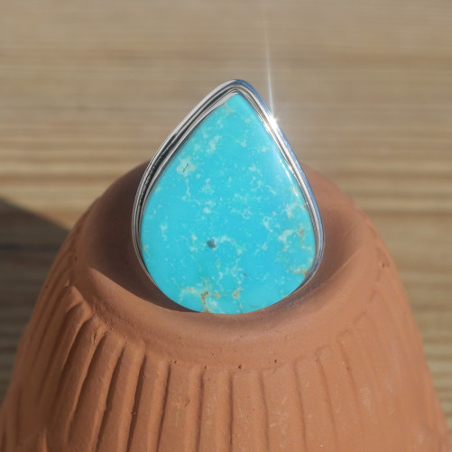 Bijoux en Turquoise d'Arizona - Bague en argent 925