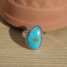 NEW ! Bague en pierre Turquoise d'Arizona irrégulière et argent ciselé (bleu) T58
