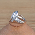 Bague ciselée argent et Pierre de lune T53/54//63