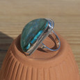 Bague argent double et pierre Azurite Malachite (vert) (bleu) T58 Bague argent double et pierre Azurite Malachite (vert) (bleu) T58