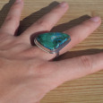 Bague argent double et pierre Azurite Malachite (vert) (bleu) T58 Bague argent double et pierre Azurite Malachite (vert) (bleu) T58