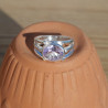 NEW ! Bague triple anneau argent et pierre Amétrine (violet) T52/63