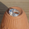 NEW ! Bague triple anneau argent et pierre Amétrine (violet) T52/63