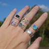 NEW ! Bague triple anneau argent et pierre Amétrine (violet) T52/63