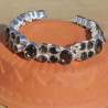 NEW ! Bracelet 2 rangs en argent et 36 pierres en Quartz fumé (brun)