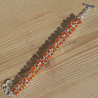 NEW ! Bracelet 2 rangs argent et 42 pierres en Cornaline (orange)