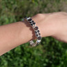 NEW ! Bracelet 2 rangs en argent et 36 pierres en Quartz fumé (brun)