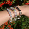 NEW ! Bracelet 2 rangs en argent et 36 pierres en Quartz fumé (brun)
