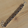 NEW ! Bracelet 2 rangs en argent et 36 pierres en Quartz fumé (brun)