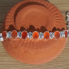 NEW ! Bracelet en argent et 10 pierres ovales en Cornaline (orange)