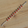 NEW ! Bracelet en argent et 10 pierres ovales en Cornaline (orange)